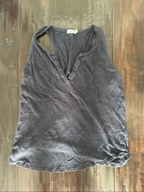 Vince Navy V-Neck linen Sleeveless Tank M